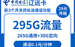电信辽远卡29元/295G