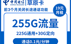 电信草原卡19元/255G