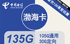 电信渤海卡29元/135G