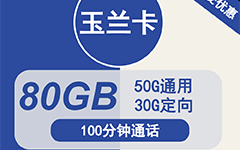 电信玉兰卡29元/80G/100分钟